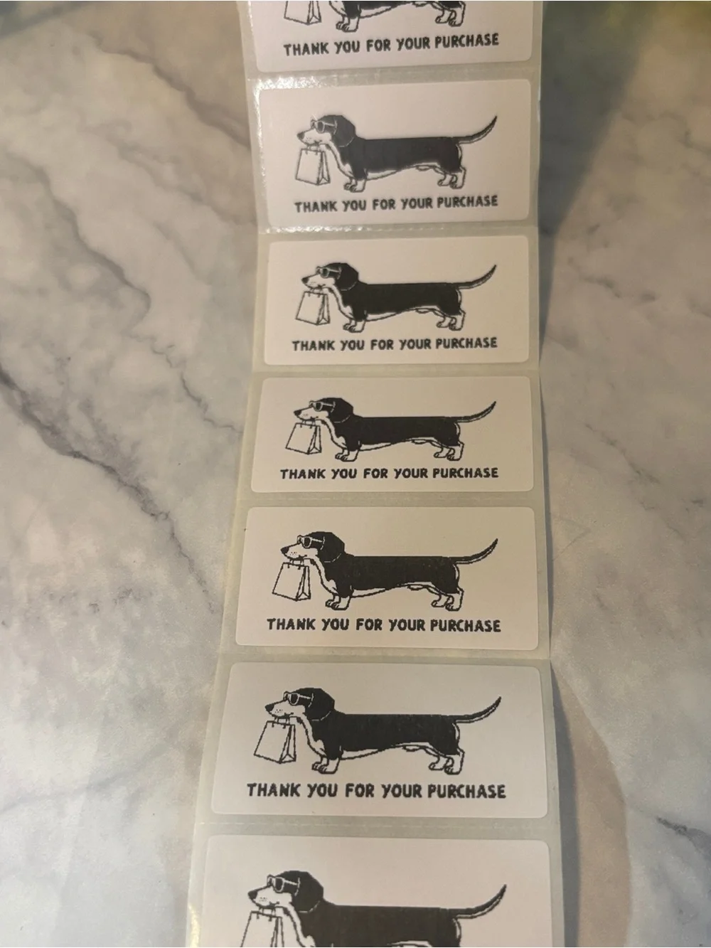 200 Dachshund Thank You for Your Purchase Stickers 2x1” Cute Dog Labels Gift